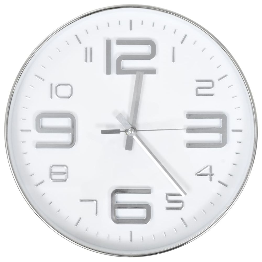Horloge murale 30 cm argenté