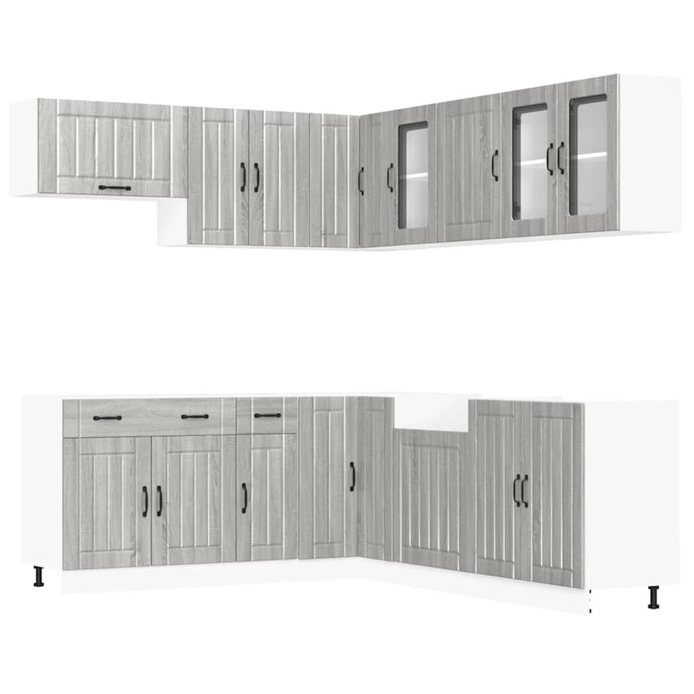 Ensemble d'armoires de cuisine 11 pcs lucca bois d'ingénierie