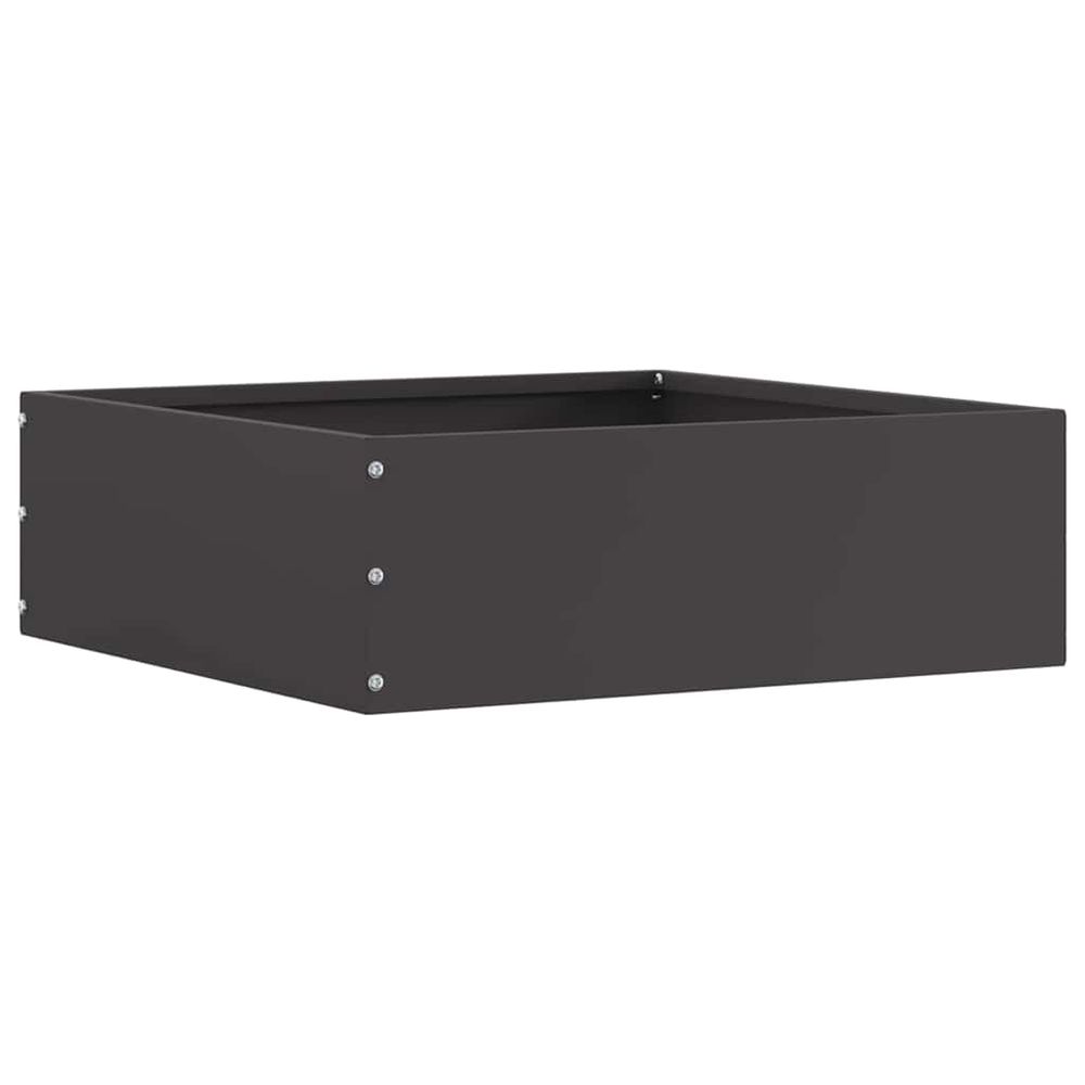 Bordure carrée acier pour jardin délimitation parterres 40x40cm noir 1 pièce