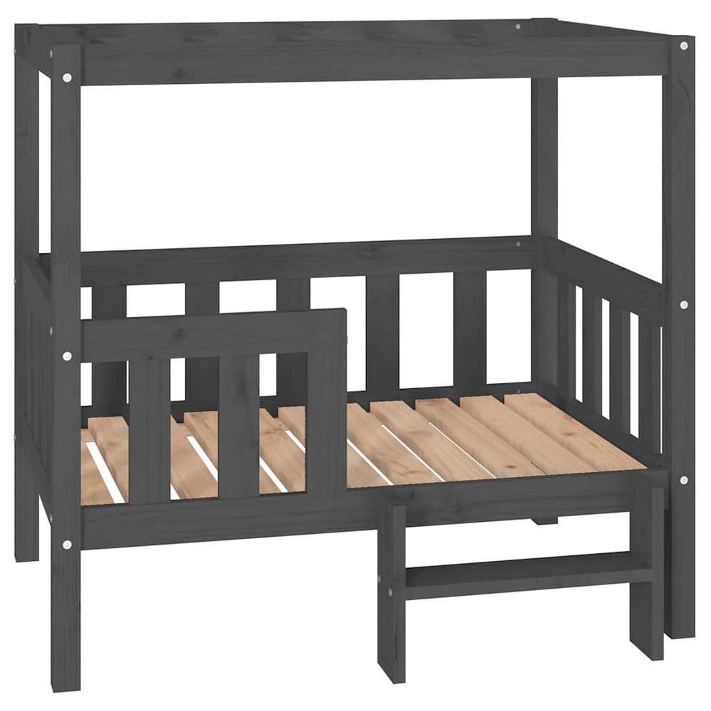 Lit pour chien gris 95,5x73,5x90 cm bois de pin solide