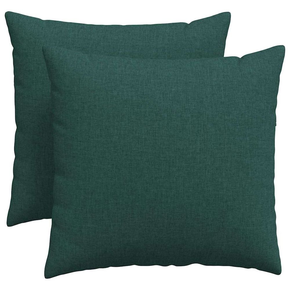 Coussins de canapé 2 pc tissu vert foncé 50 x 50 cm