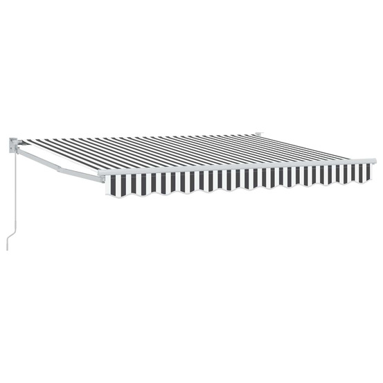 Auvent rétractable anthracite et blanc 3,5 x 2 m