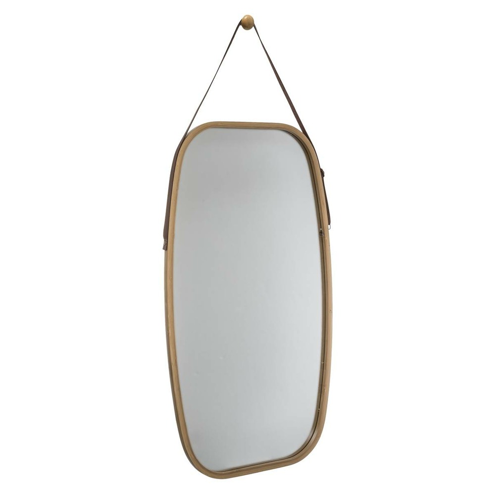 5five - miroir ovale lanière cuir 77x43cm