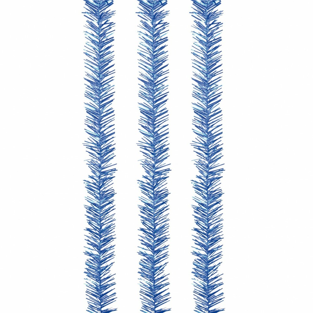 Set de 3 guirlandes 1 pli bleu 2 m