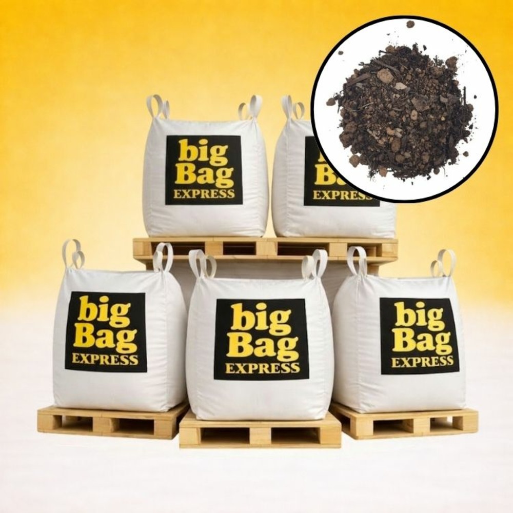 Pack 5 x big bag de 1m³ (+/- 6t) terre criblée amendée compostée à 50% - livraison premium