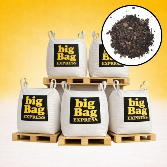 Pack 5 x big bag de 1m³ (+/- 6t) terre criblée amendée compostée à 50% - livraison premium