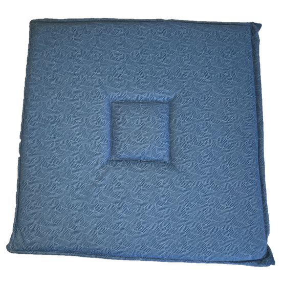 Galette de chaise 38 x 38 cm geo lift bleu