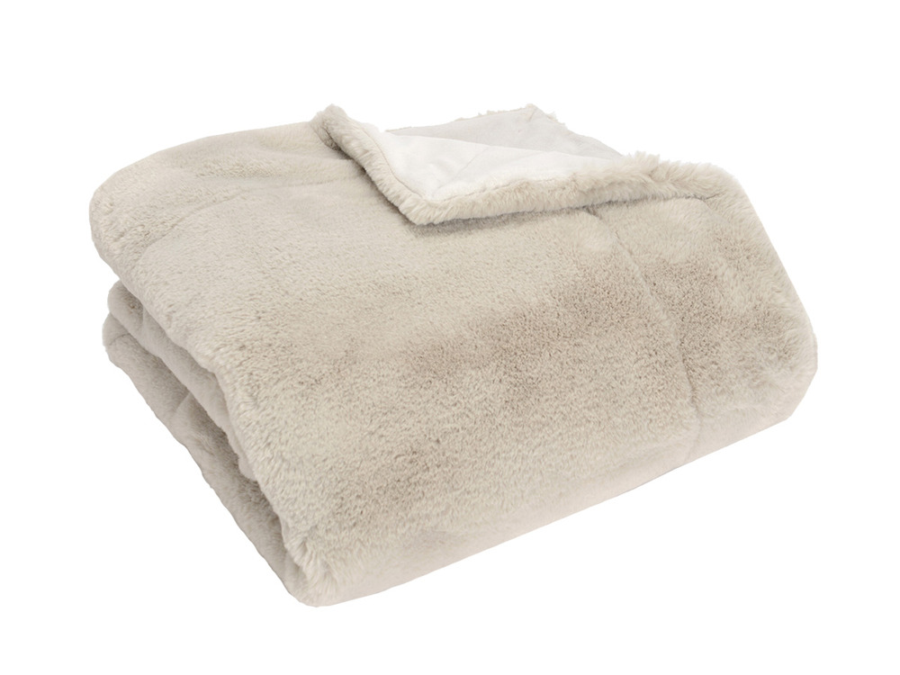 Plaid luxe 130 x 170 cm gris clair