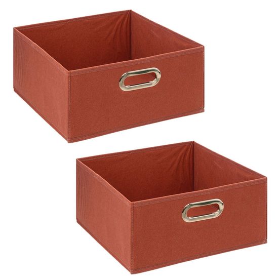 Lot de 2 boîtes de rangement carrées en tissu mix' n modul