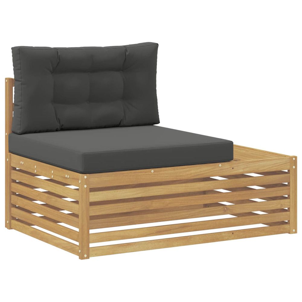 Canapé d'extérieur en bout avec coussin blanc 115 x 83 x 73 cm