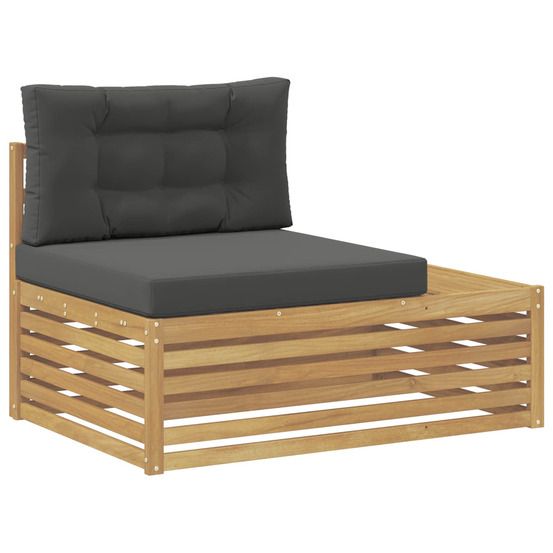 Canapé d'extérieur en bout avec coussin blanc 115 x 83 x 73 cm