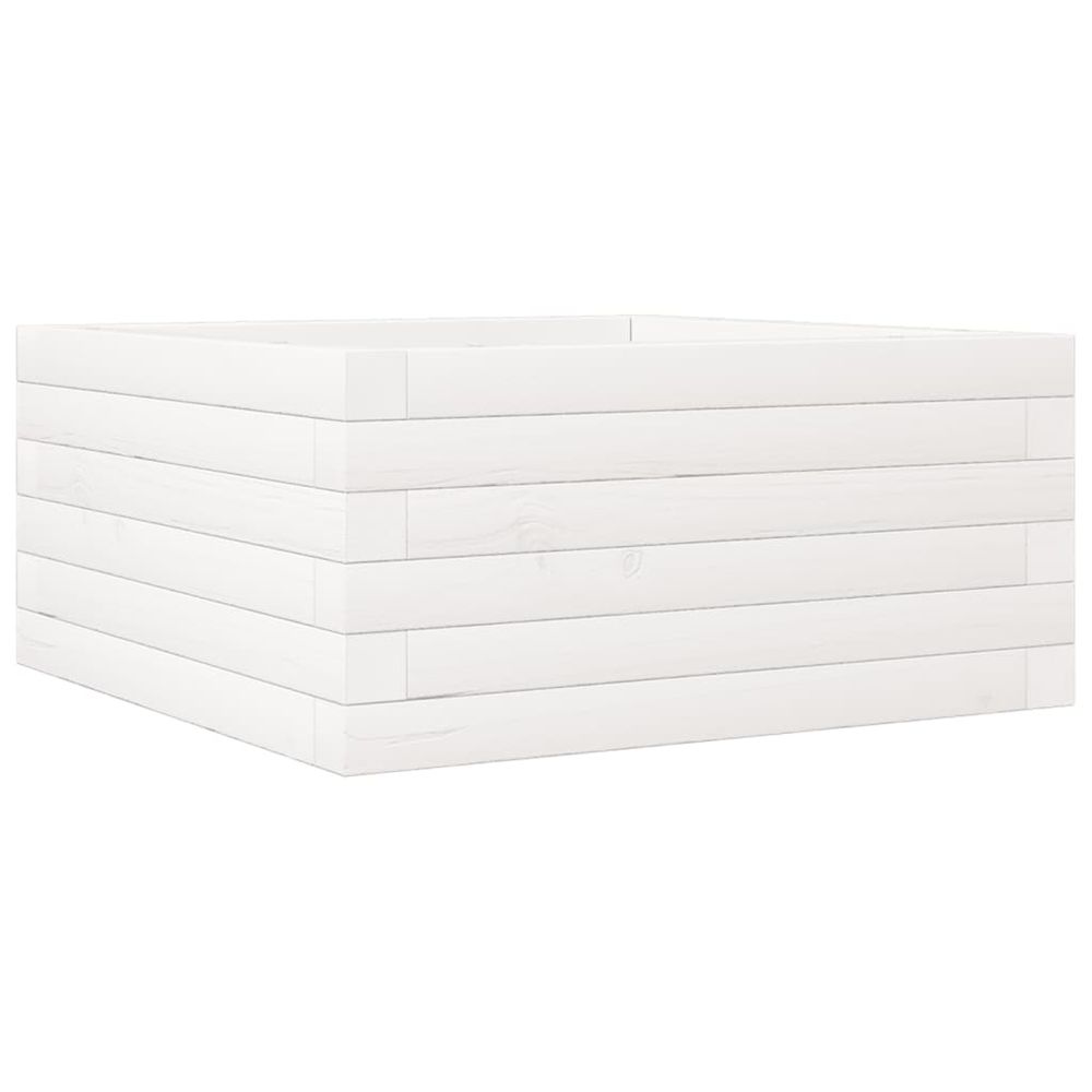 Jardinière d'extérieur blanc 50x50x23 cm bois de pin massif