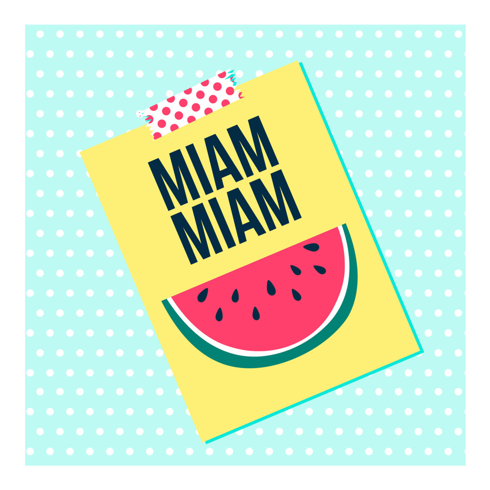 Lot de 20 serviettes en papier 33 x 33 cm pasteque