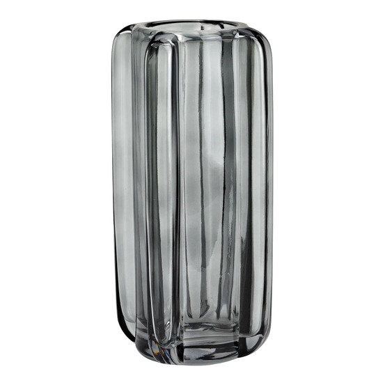 Vase en verre gris texturé design moderne