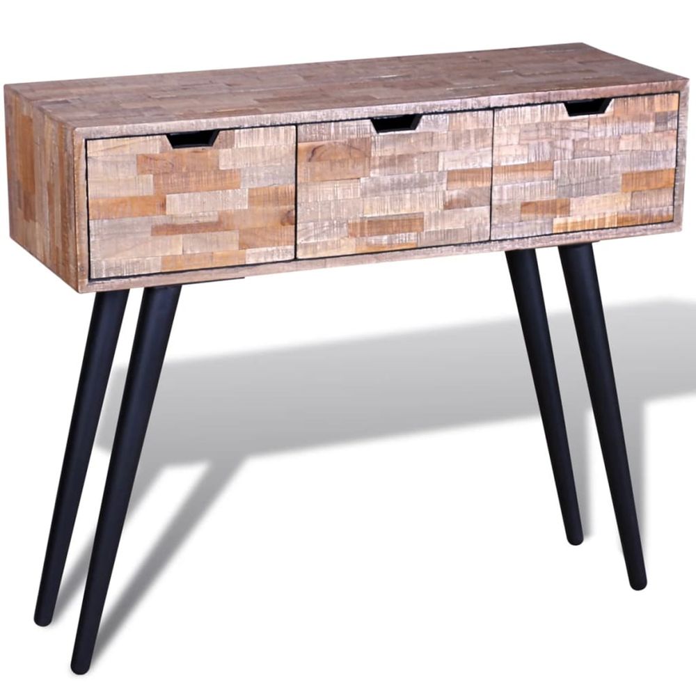 Console avec 3 tiroirs Bois de teck recyclÃ©