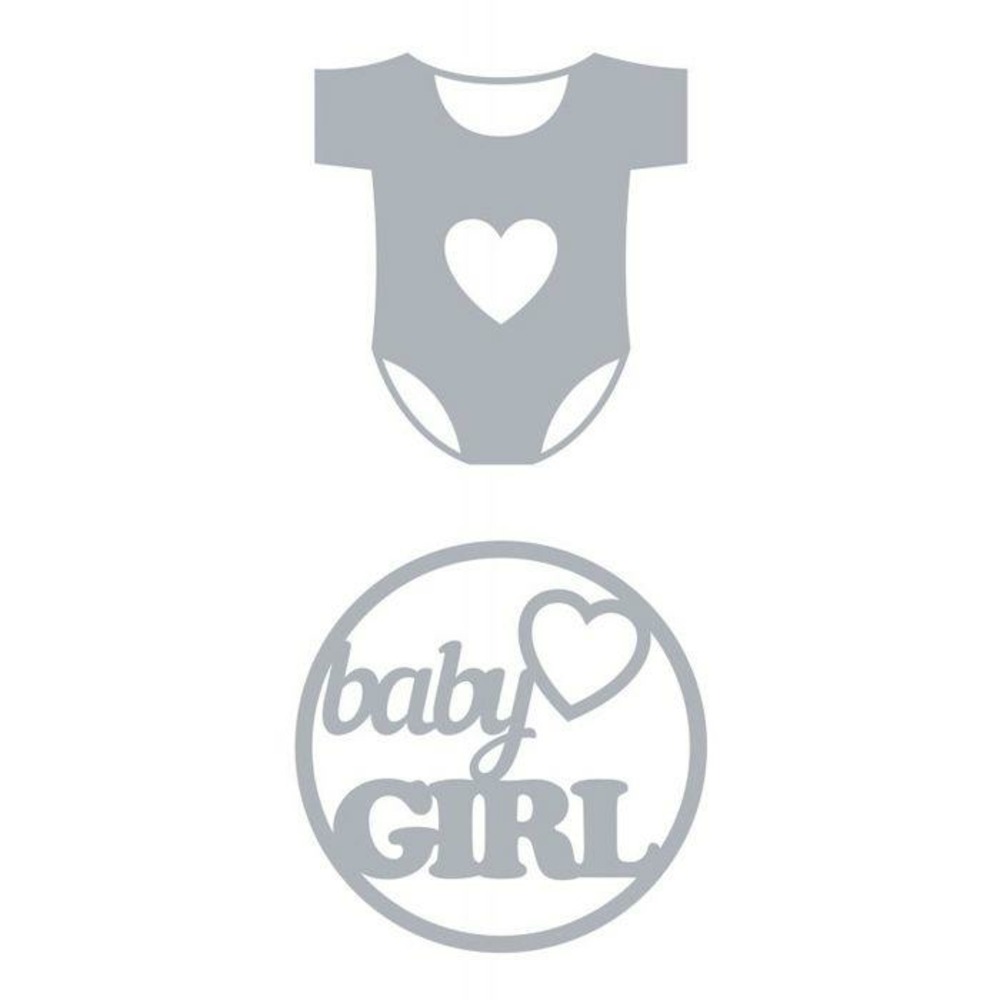 Matrice de découpe naissance - body baby girl 6 cm