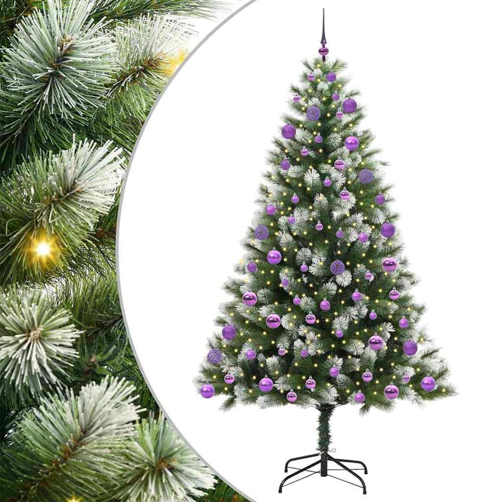 Arbre de noël artificiel avec neige artificielle 300 led