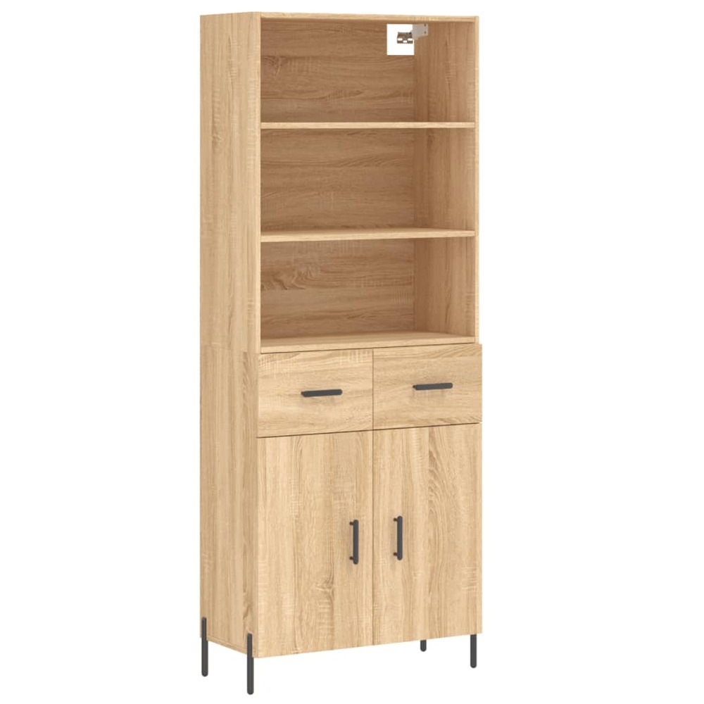 Buffet bahut commode armoire meuble de rangement organisateur cuisine salle de séjour salon haut sonoma 69,5 x 34 x 180 cm bo