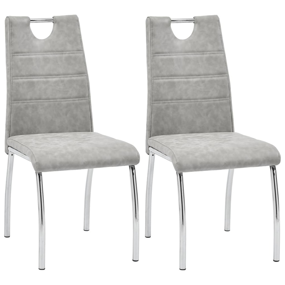 Chaises de salle à manger 2 pcs gris clair similicuir