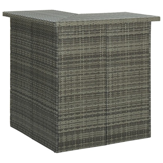 Ensemble de bar de jardin 4 pcs et coussins résine tressée gris