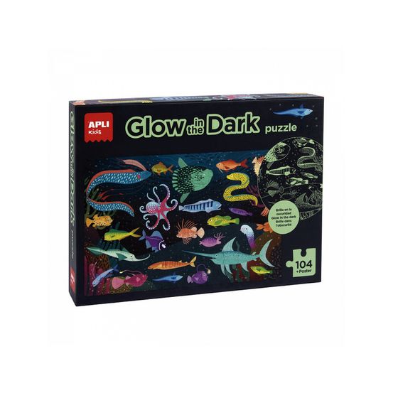 Puzzle glow in the dark ocean 104 pieces