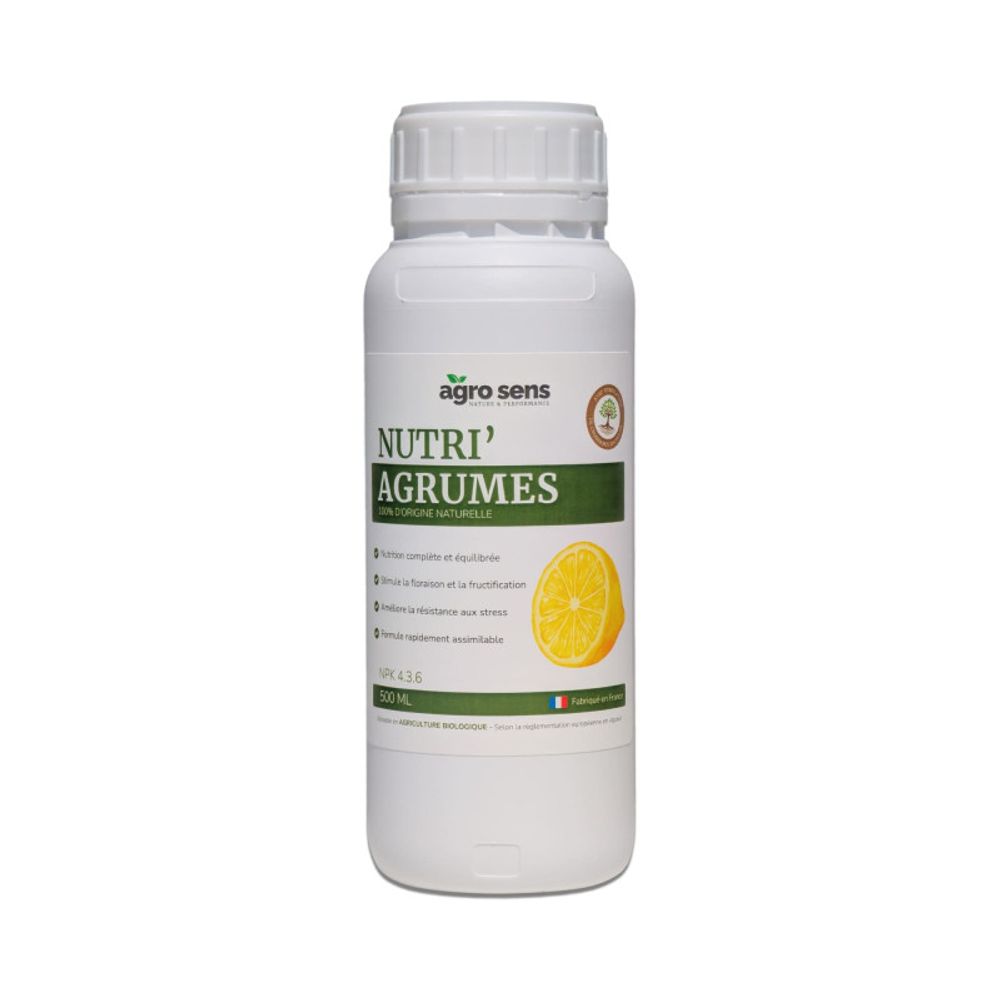 Nutri agrumes - engrais liquide pour agrumes - 500 ml (250 litres de préparation)