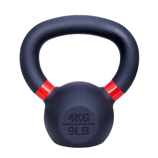 Kettlebell en fonte 4 kg - noir et rouge