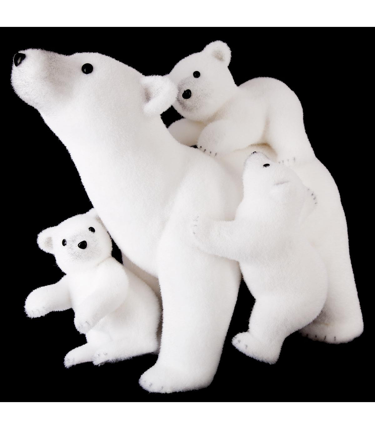 Déco de noël famille ours et 3 oursons h 54 cm