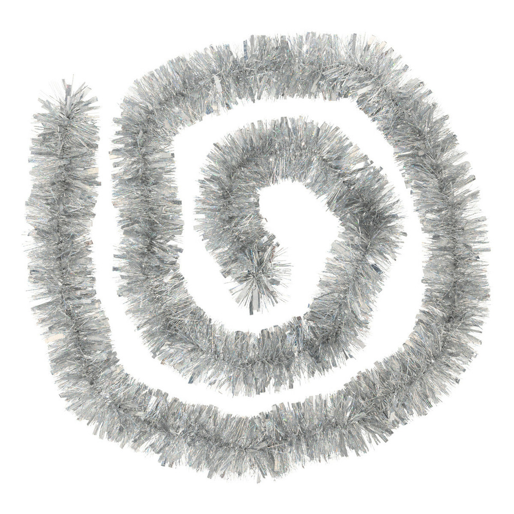 Guirlande de noël large 10 cm laser argent longueur 3 mètres