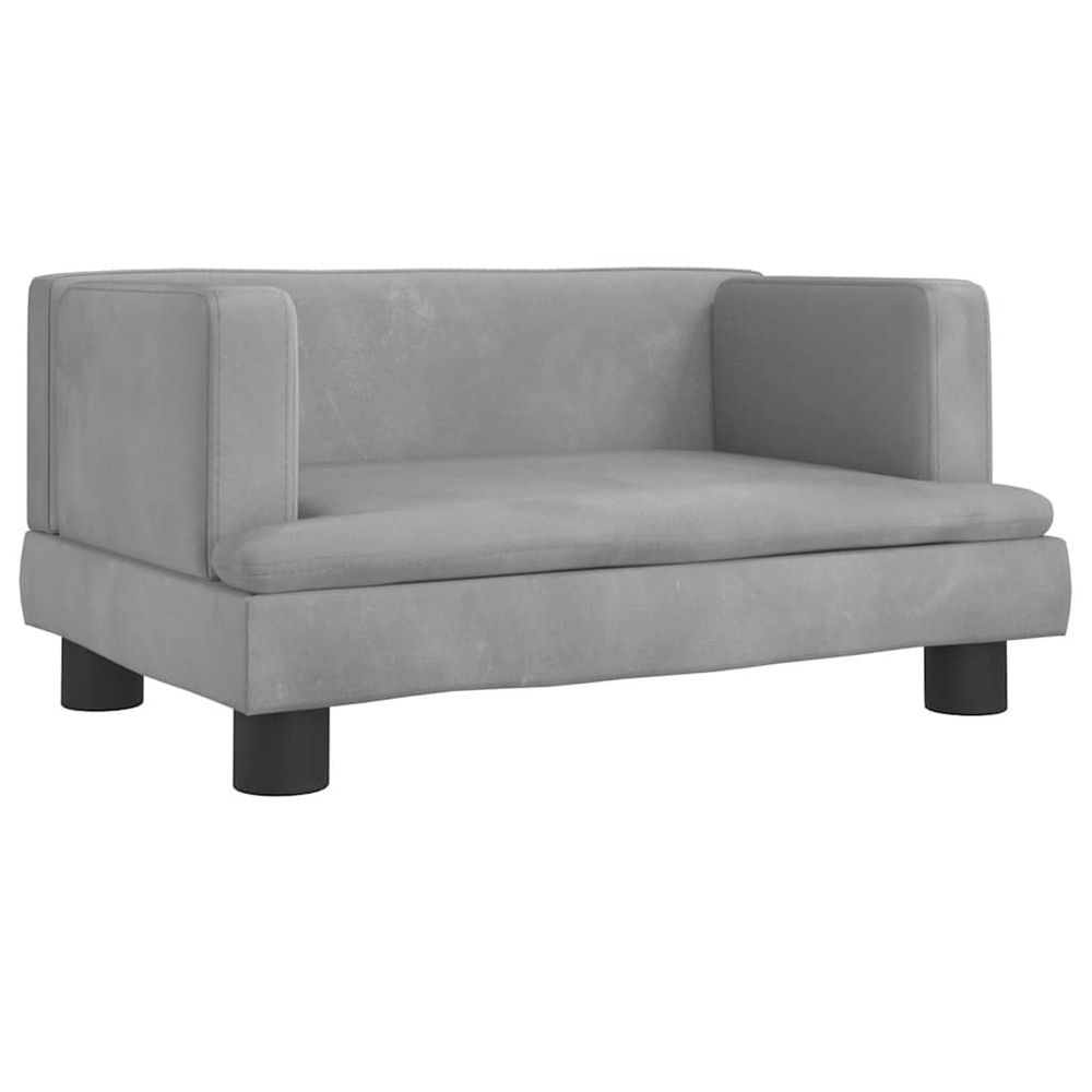 Lit pour chien gris clair 60x40x30 cm velours