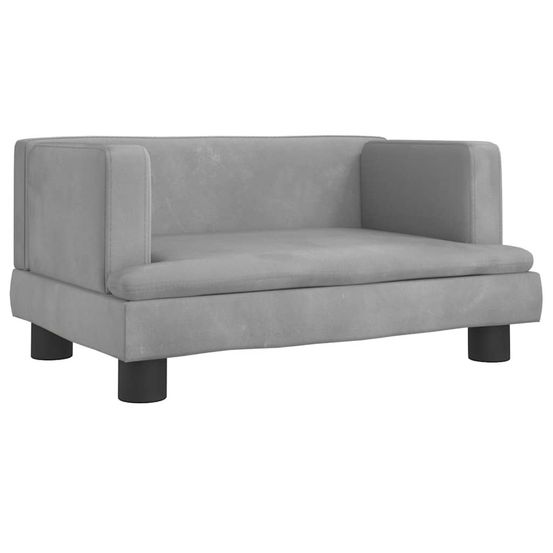 Lit pour chien gris clair 60x40x30 cm velours