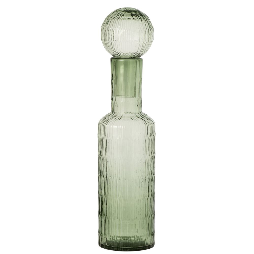 Bouteille déco striée en verre 
