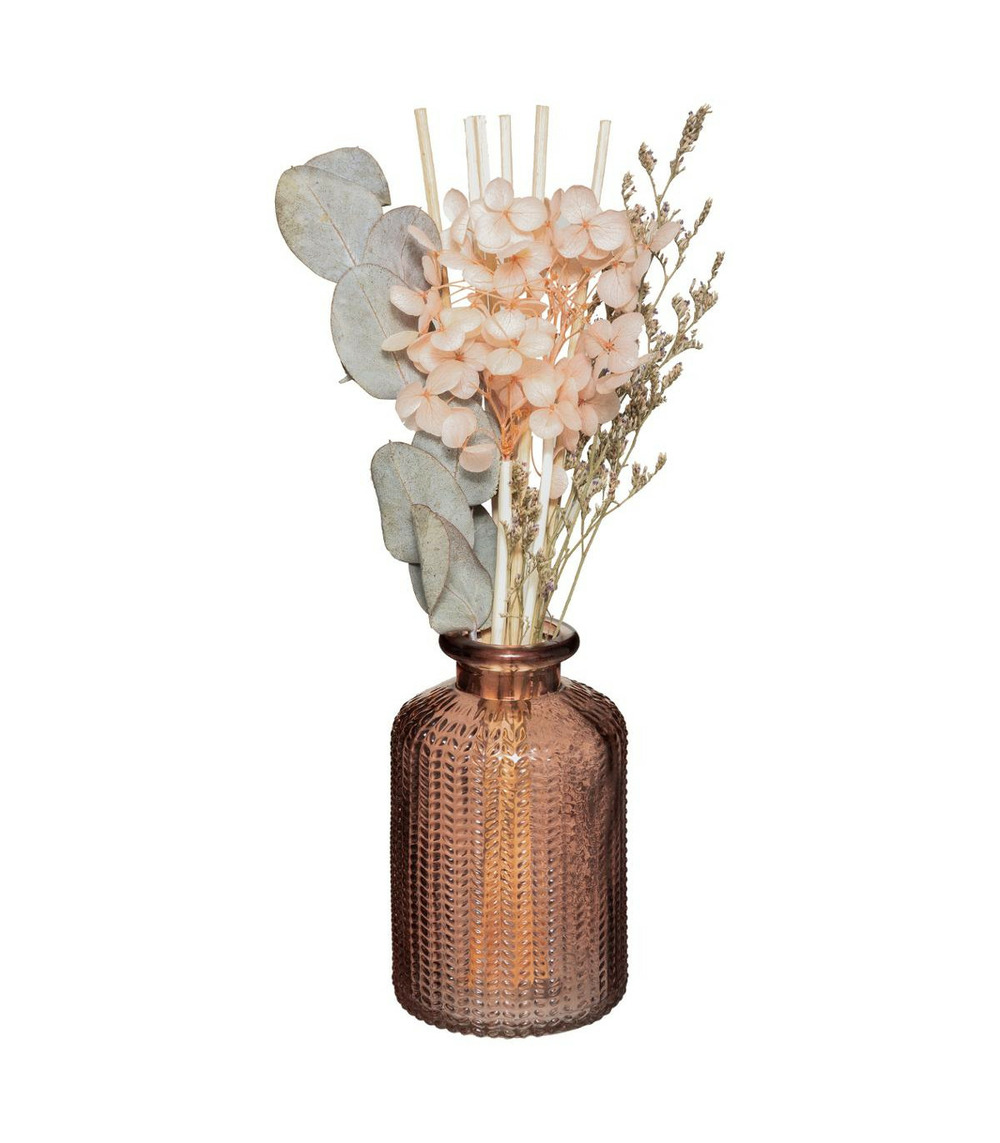 Diffuseur de parfum 100 ml avec fleurs séchées et 6 bâtonnets
