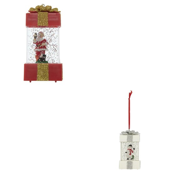 Décoration cadeau h13 cm 1 led blanc chaud à piles