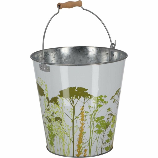 Seau en métal avec décor herbe 9 litres