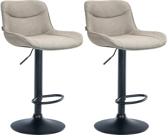 Lot de 2 tabourets de bar vonore tissu noir