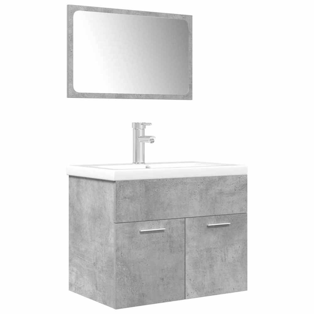 Ensemble de meubles de salle de bain 3 pcs gris béton