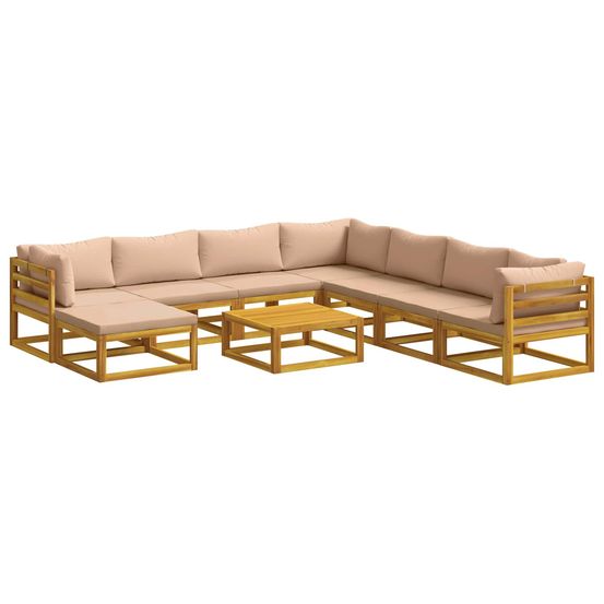 Ensemble de canapés 9 pc naturel bois d'acacia massif