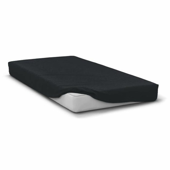 Drap housse microfibre 82 g - 140 x 190 cm - bonnet 30 cm - noir
