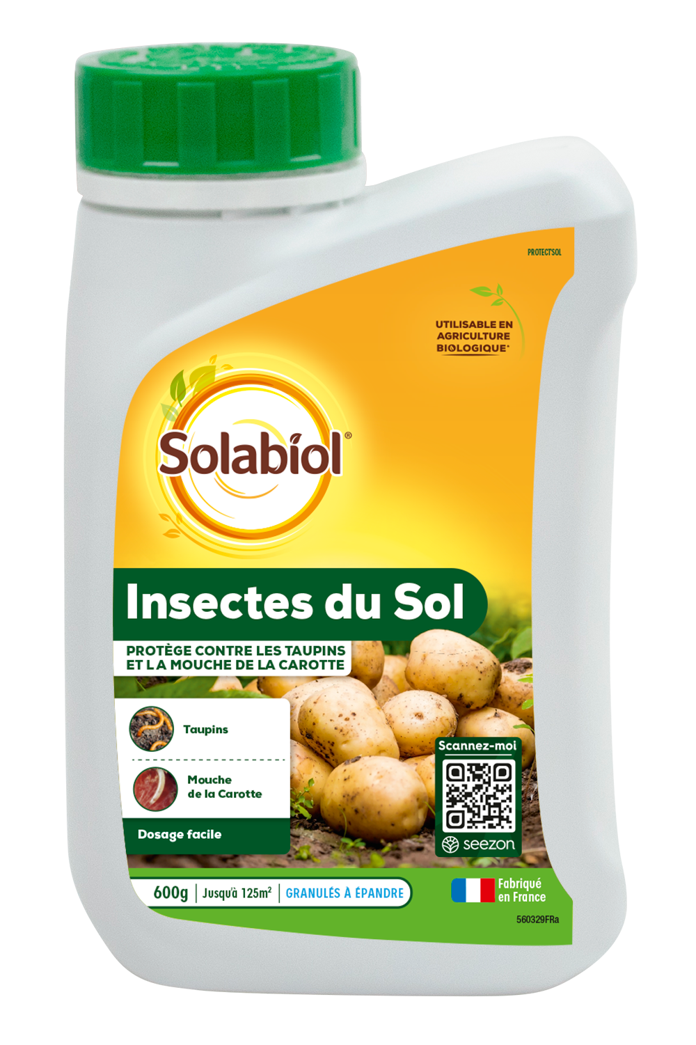 Solabiol insectes du sol - 600g - taupins et mouches de la carottes - utilisable en agriculture biologique sosol600n