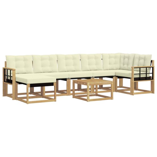 Ensemble de canapés d'extérieur 8 pc blanc et crème