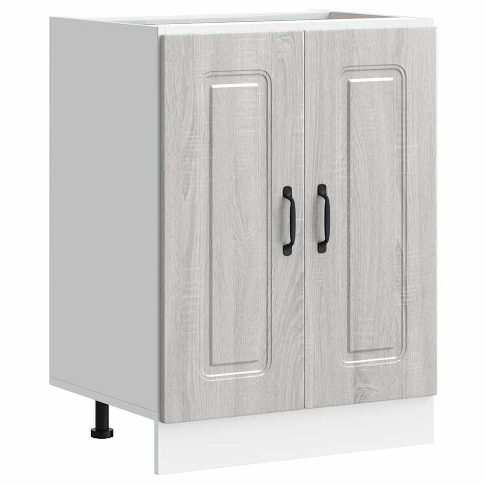 Meuble bas pour évier kalmar sonoma gris bois d'ingénierie