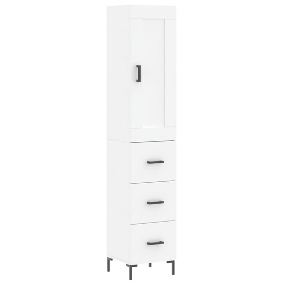 Buffet bahut commode armoire meuble de rangement organisateur cuisine salle de séjour salon haut 34,5 x 34 x 180 cm bois d'in