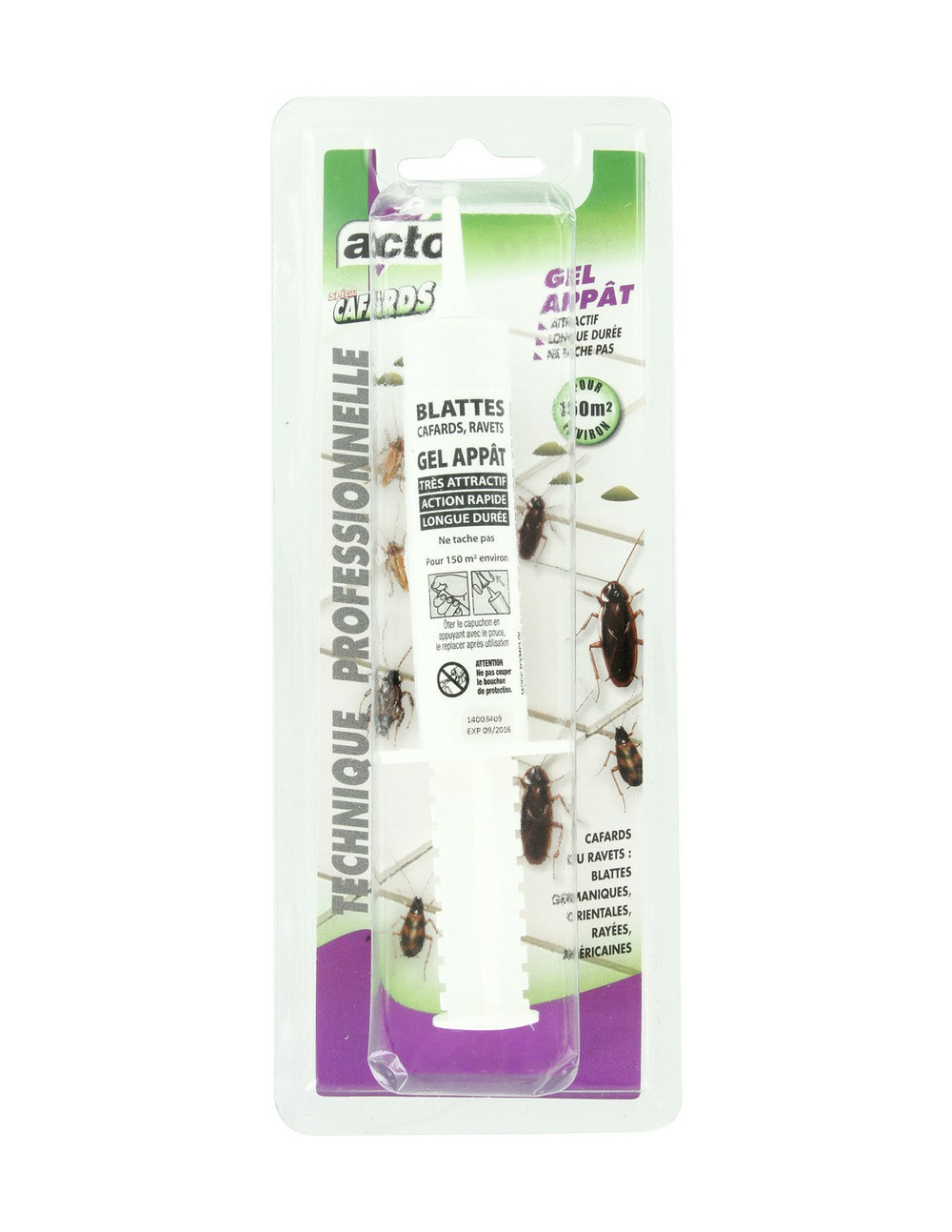 Seringue gel anti-cafards acto 25g : traitement professionnel 80m²