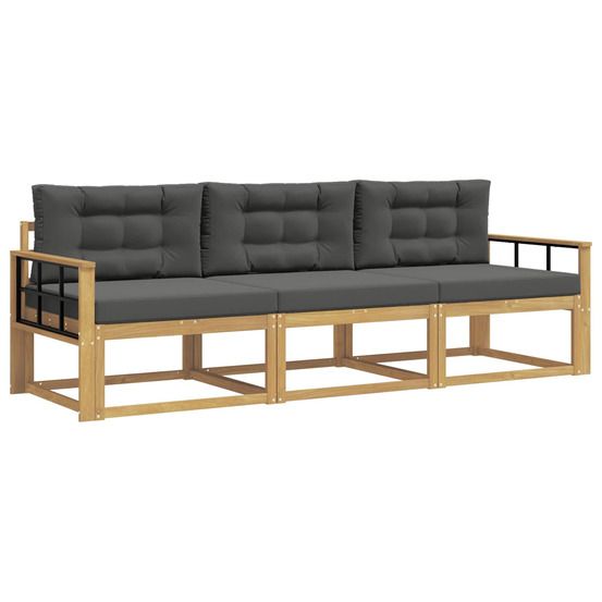 Ensemble de canapés d'extérieur 3 pc blanc et anthracite
