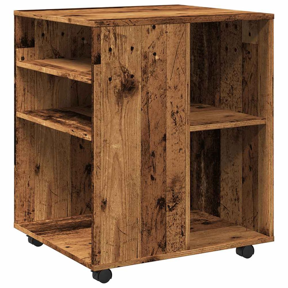 Armoire à roulettes vieux bois 60x53x72 cm bois d'ingénierie