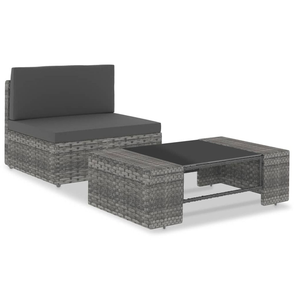 Salon de jardin 2 pcs RÃ©sine tressÃ©e