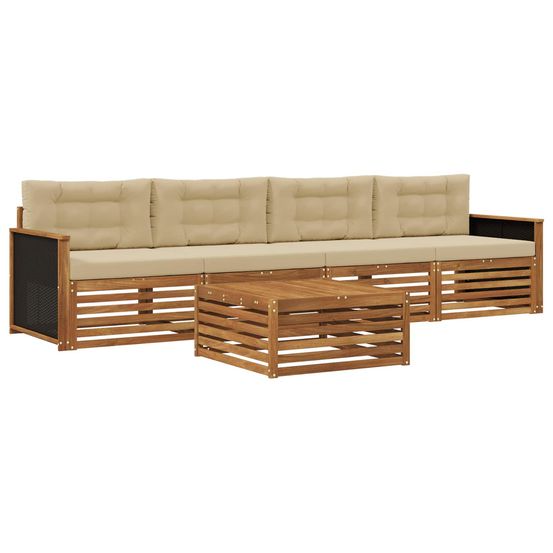 Ensemble de canapés d'extérieur 5 pc naturel et beige