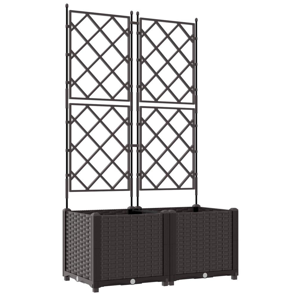 Cache-pot de jardin 2 pc marron 80 x 40 x 143 cm pp