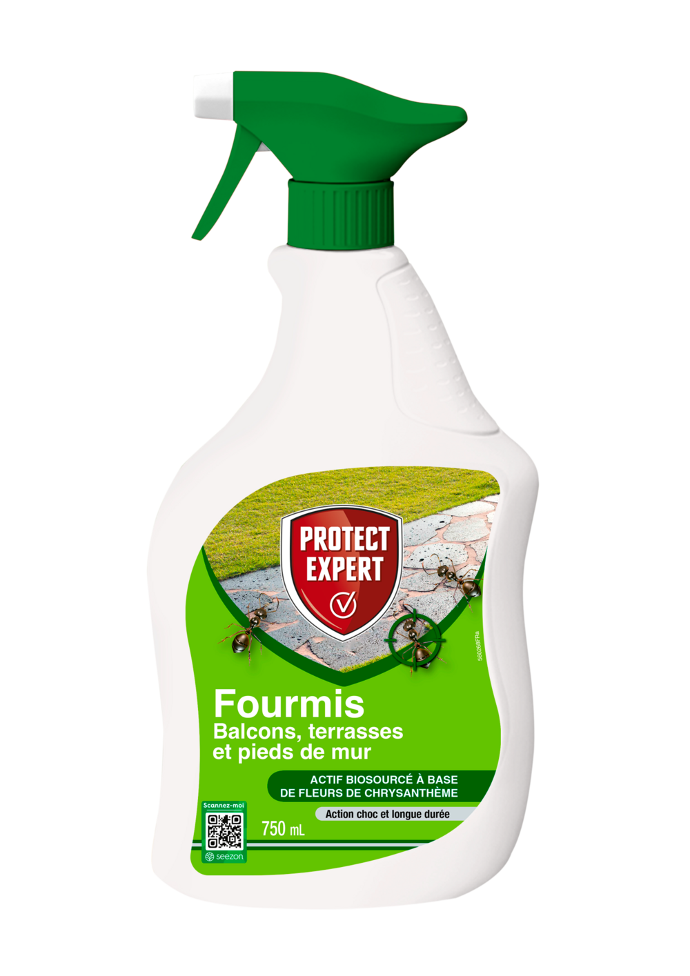 Anti fourmis - balcons terrasses & pieds de mur - action choc & longue durée - 750ml